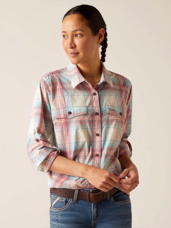 Ariat Tops - Ariat Women’s Rebar Vanilla Ice Plaid Made Tough Durastretch Work Shirt
Size Med